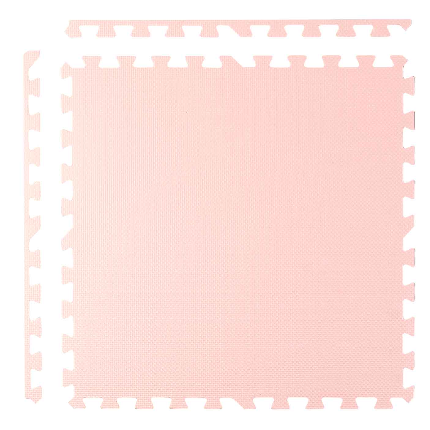 Duża mata piankowa puzzle Ricokids 60x60 cm 4 szt. brzoskwiniowo-biała - Zabawki