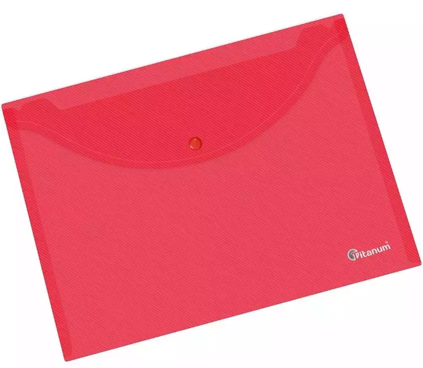 Teczka kopertowa A4 transparentna czerwona - Papiernicze i szkolne