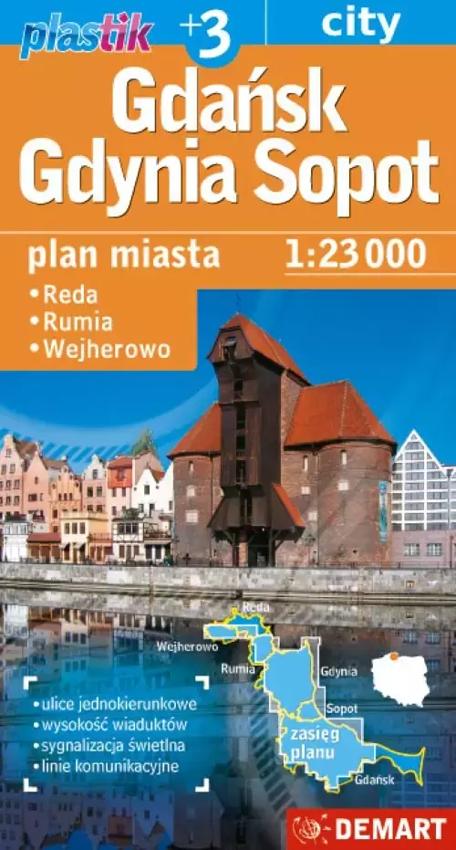 Gdańsk Gdynia Sopot +3 Plan miasta 1:23 000 - Książki