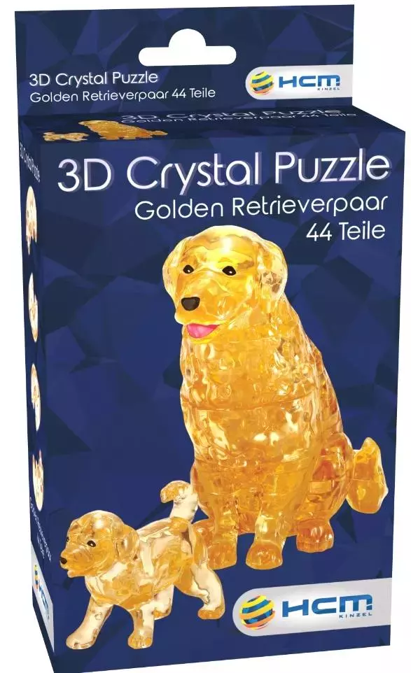 Puzzle 3D 44 elementy. Crystal. Golden Retrieverpaar - Puzzle