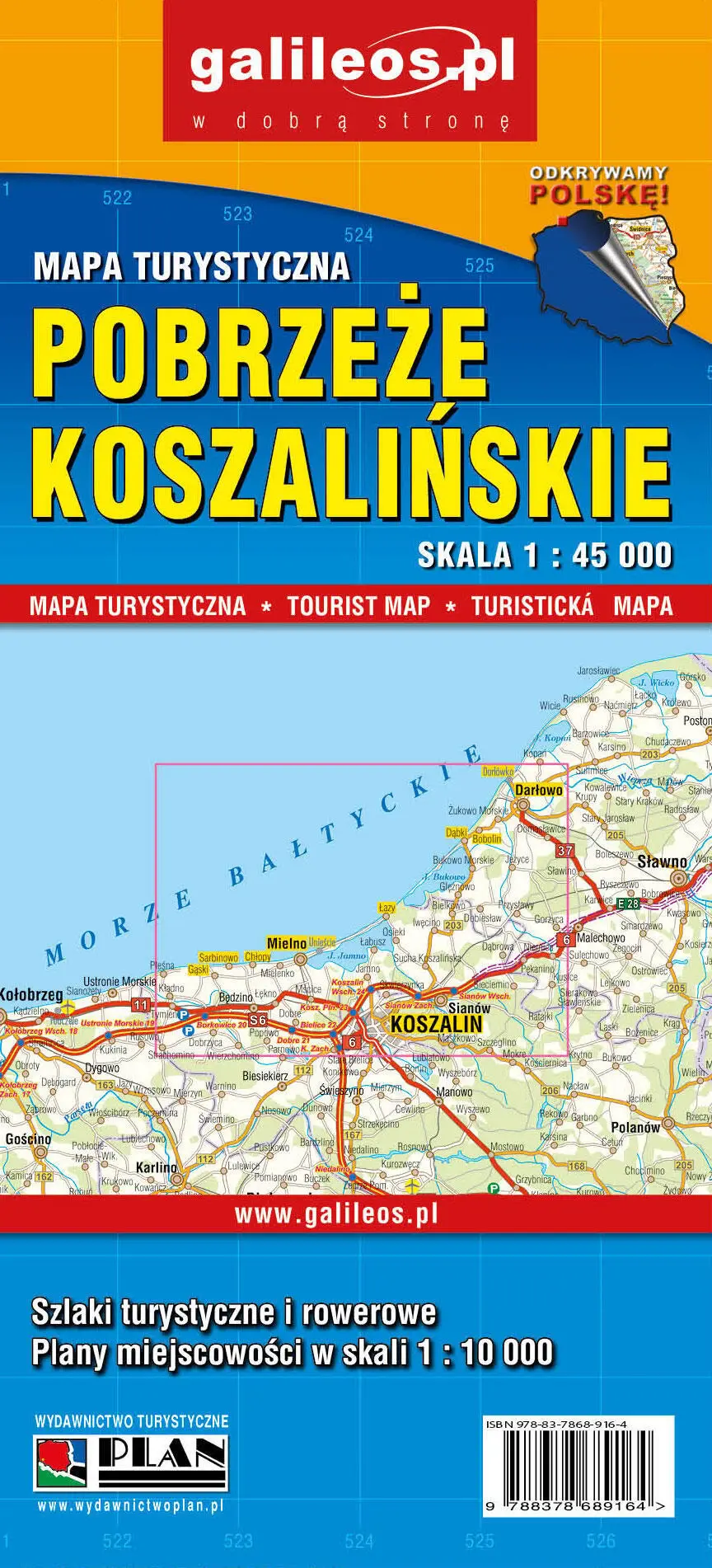 Podbrzeże Koszalińskie. Mapa turystyczna, 1:45 000 - Książki
