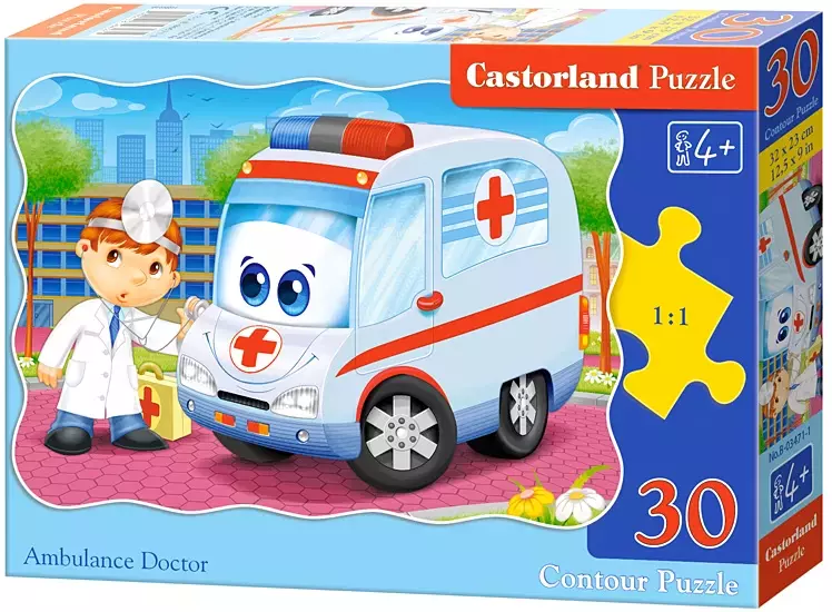 Puzzle 30 elementów. Karetka i doktor - Puzzle