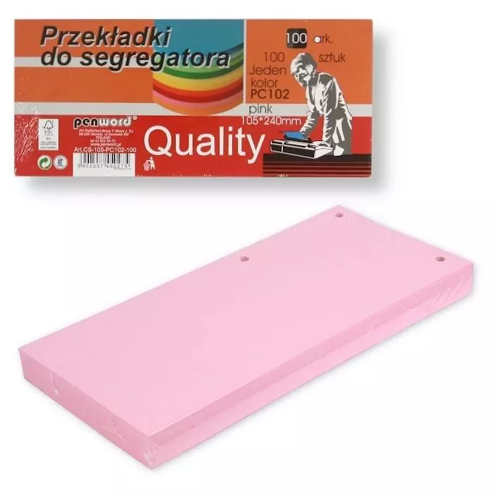 Przekładki do segregatora 100szt pink - Papiernicze i szkolne