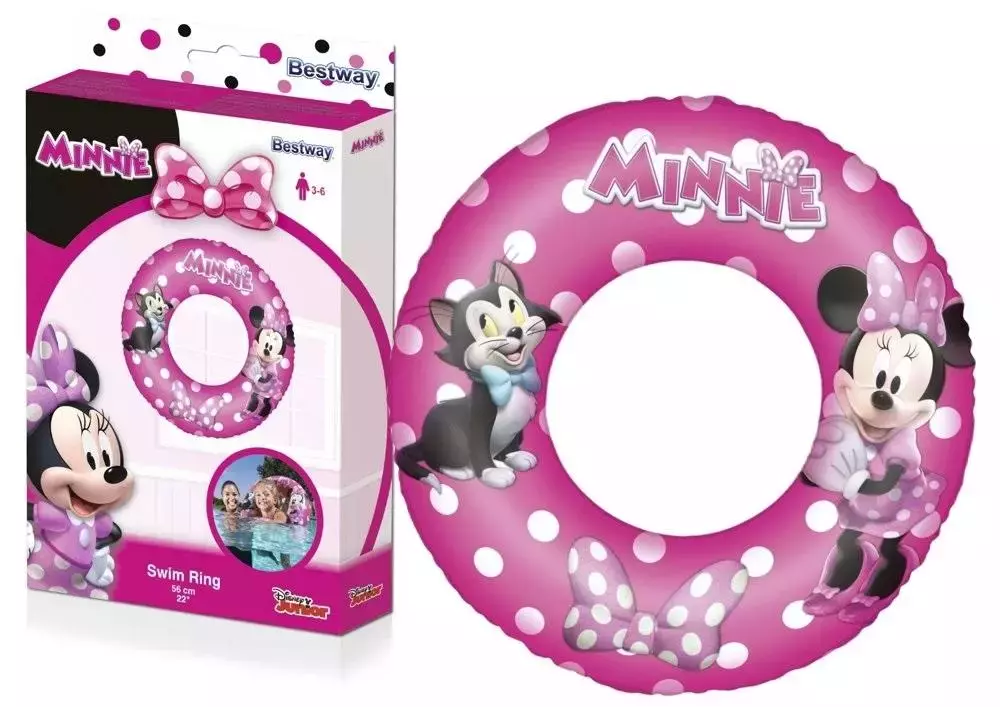 Pompowane koło do pływania Myszka Minnie 56cm - Zabawki