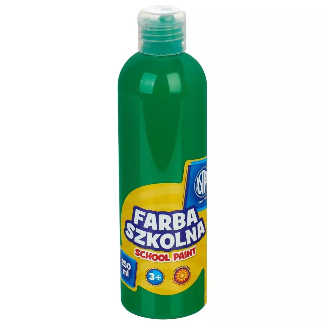 Farba szkolna naturalna tempera Astra 250 ml zielona jasna - Papiernicze i szkolne
