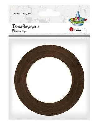 Taśma florystyczna brązowa 27mx12mm - Papiernicze i szkolne