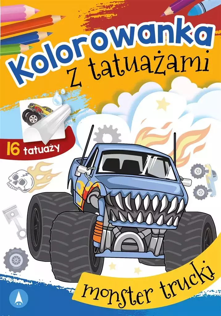 Kolorowanka z tatuażami. Monster trucki - Książki