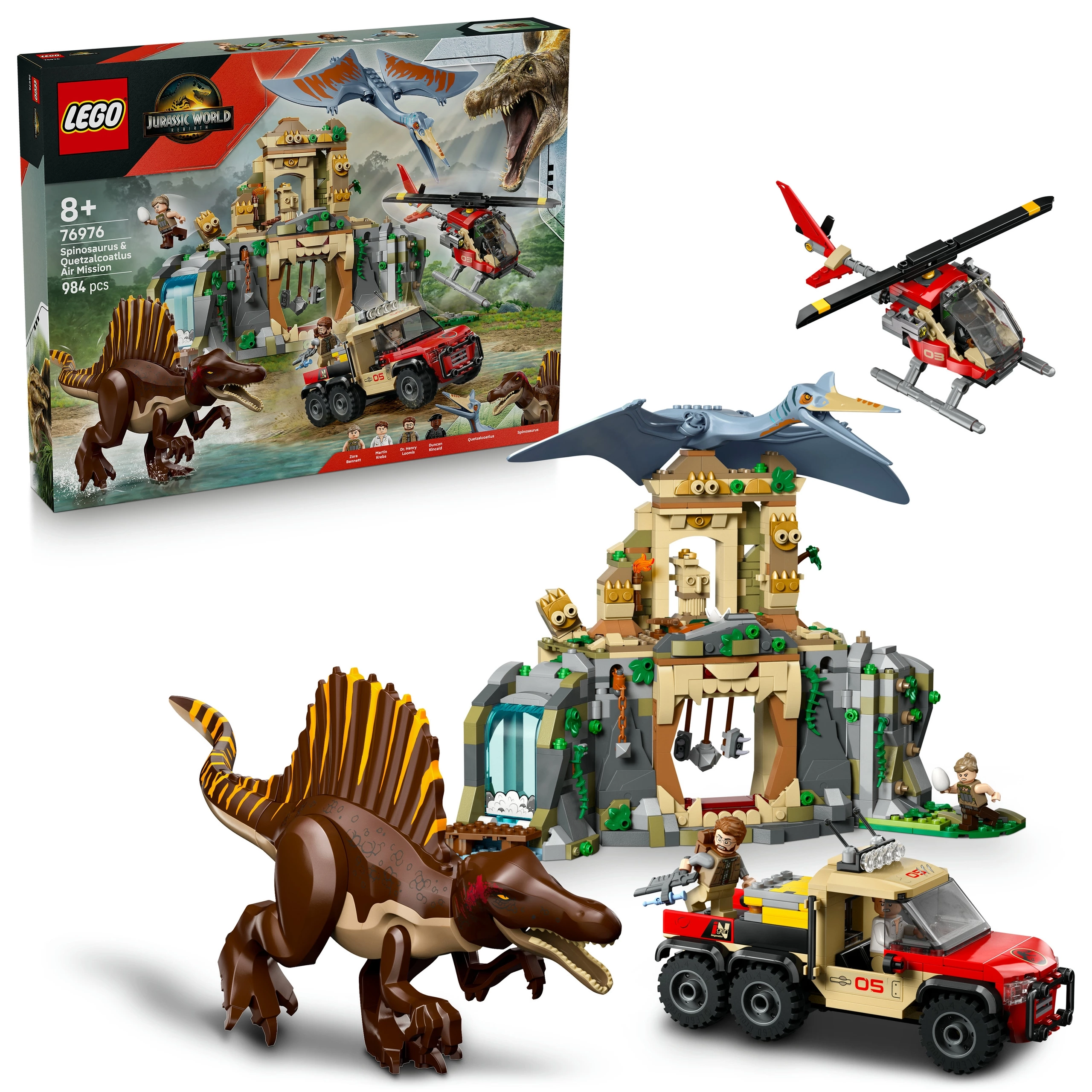 LEGO Jurassic World Powietrzna misja z kecalkoatlem i spinozaurem 76976 - Zabawki