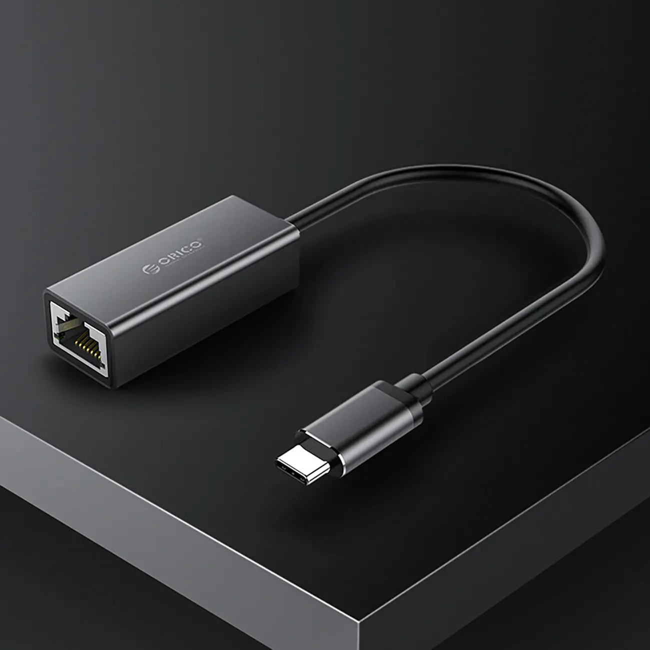 Adapter sieciowy Orico XC-R45-V1 USB-C do RJ45 Gigabit Ethernet 1 Gbps - czarny - Elektronika i akcesoria