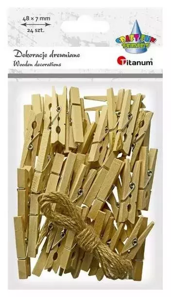 Klamerki drewniane naturalne 24szt - Papiernicze i szkolne