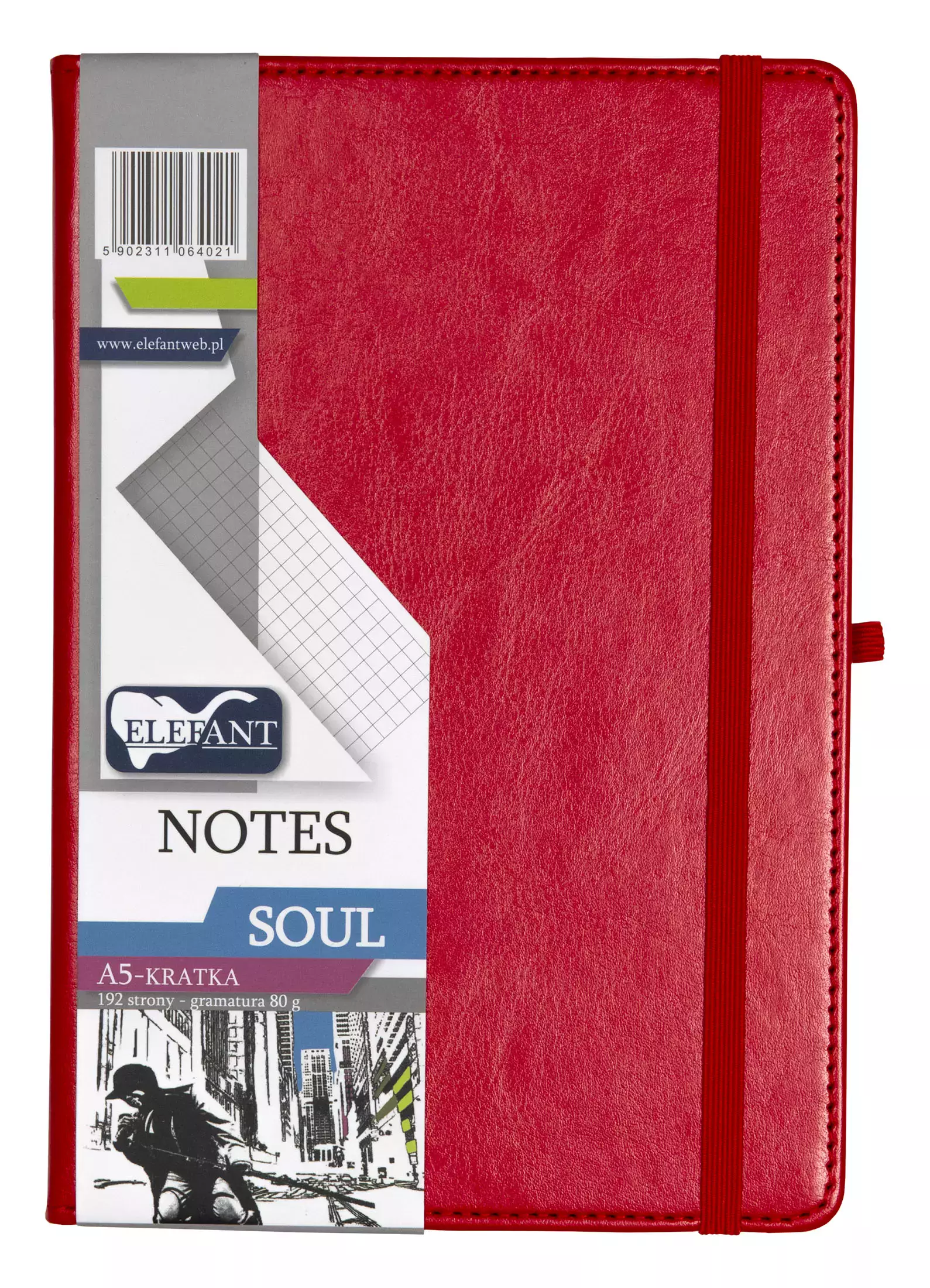 Notes Soul A5 192 strony w kratkę, czerwony - Papiernicze i szkolne