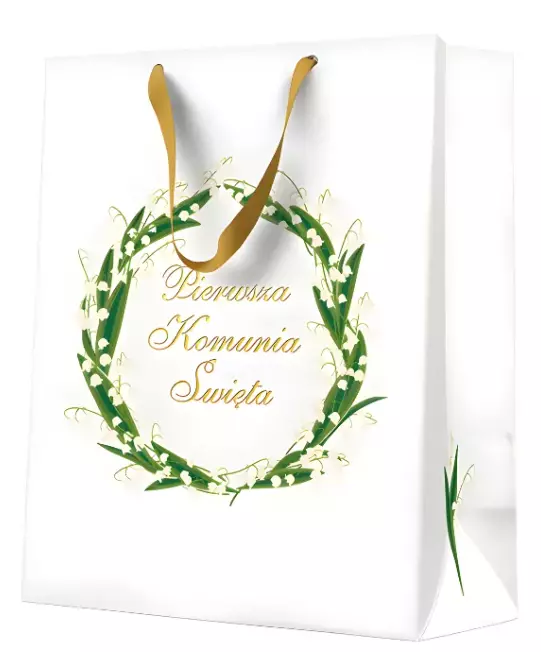 Torebka prezentowa Pierwsza Komunia Święta, średnia - Papiernicze i szkolne