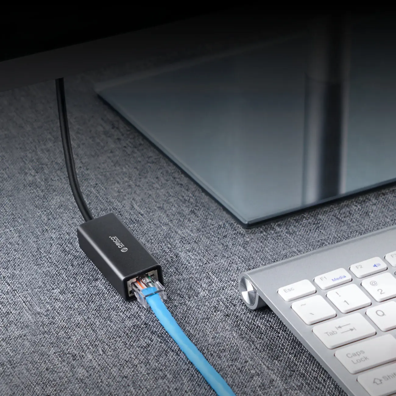 Adapter sieciowy Orico XC-R45-V1 USB-C do RJ45 Gigabit Ethernet 1 Gbps - czarny - Elektronika i akcesoria