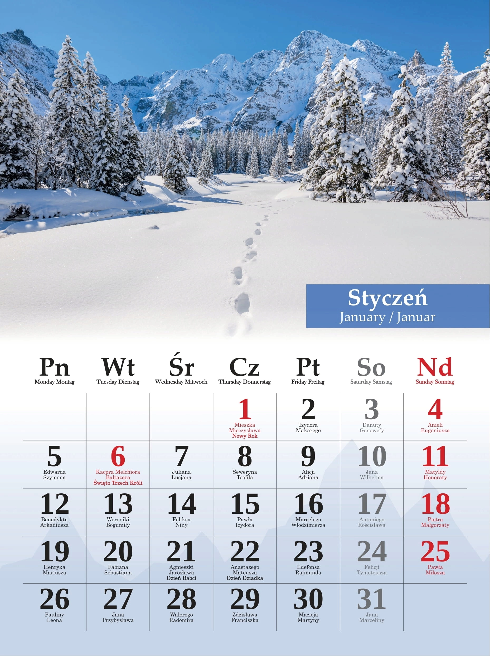Kalendarz ścienny 2026 Tatry 23x31cm Góry - Książki