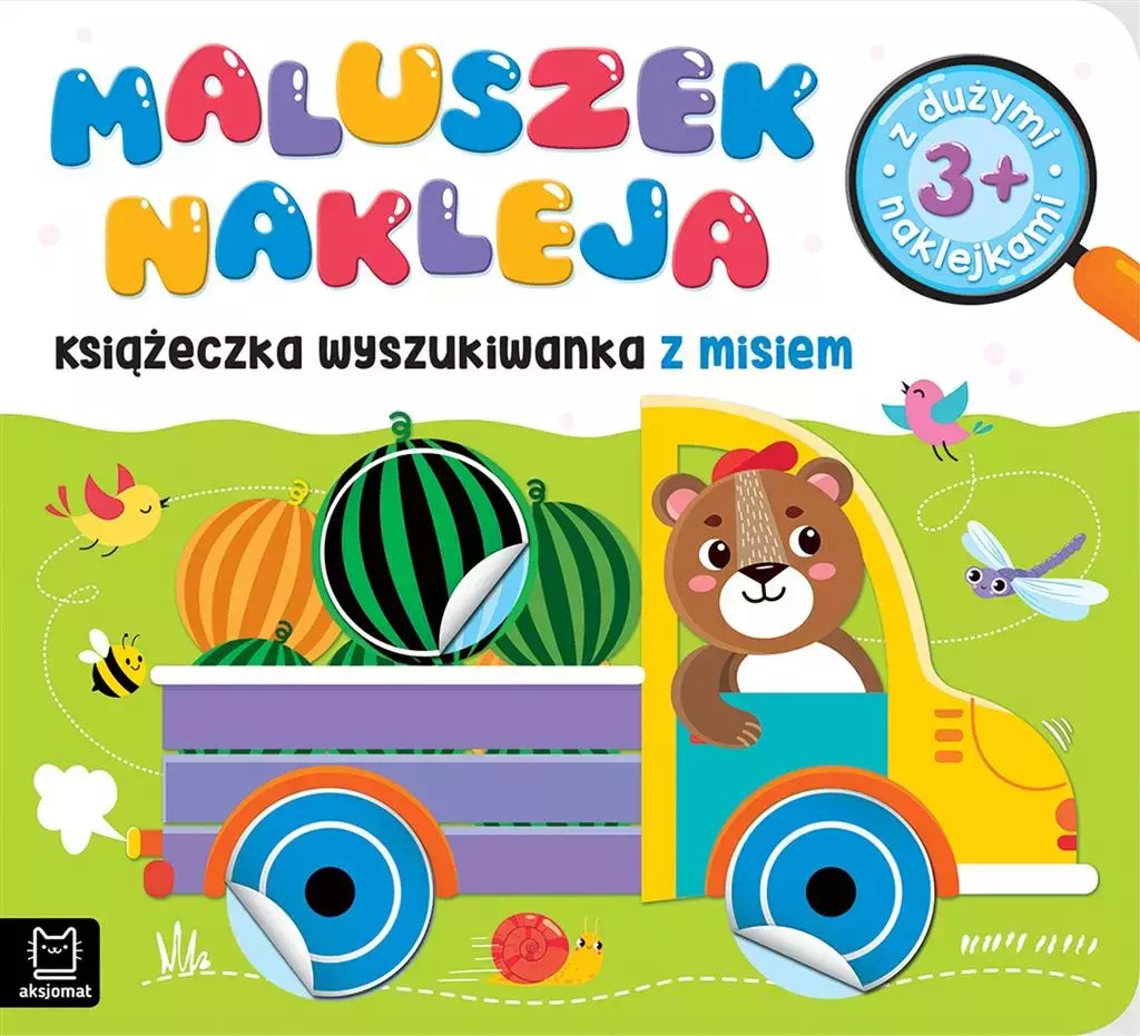 Maluszek nakleja Książeczka wyszukiwanka z misiem z dużymi naklejkami 3+ - Książki