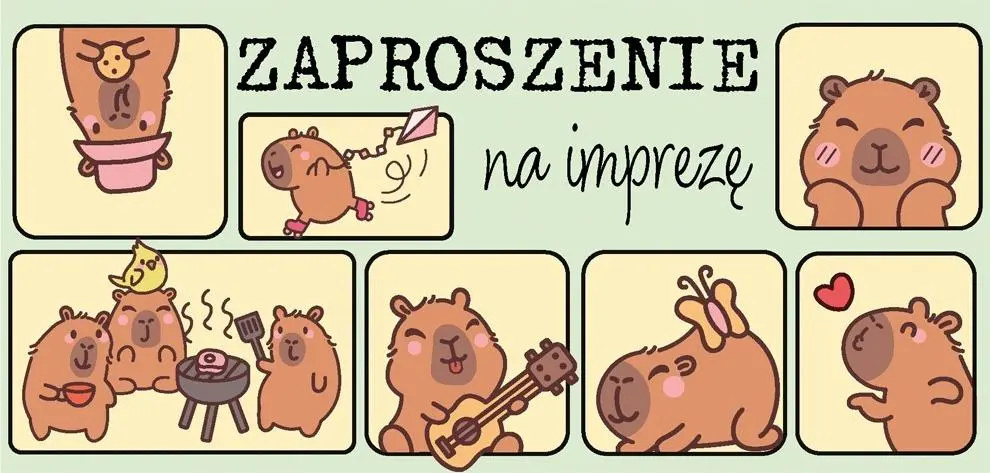 Zaproszenie Kapibary z insta - Impreza
