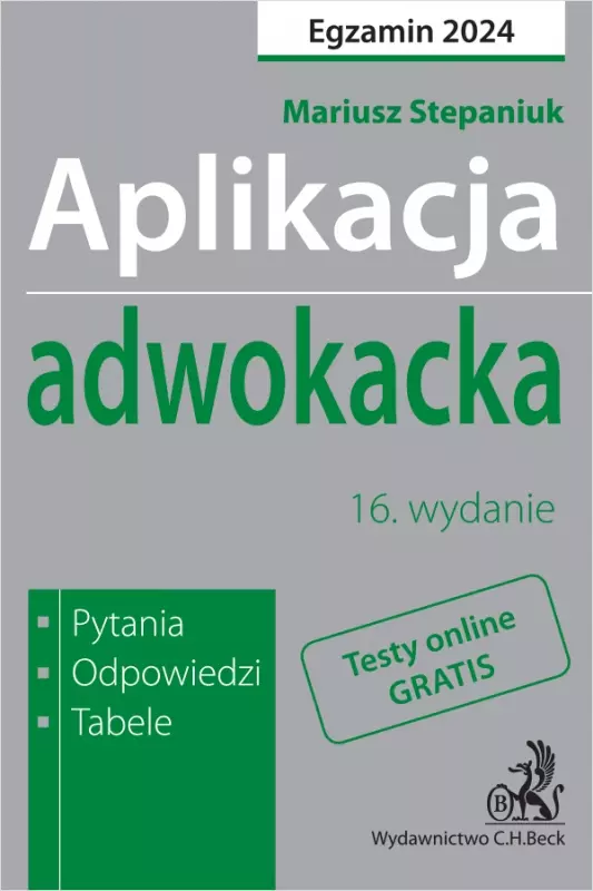 Aplikacja adwokacka 2024 Pytania odp + testy onlin - Książki