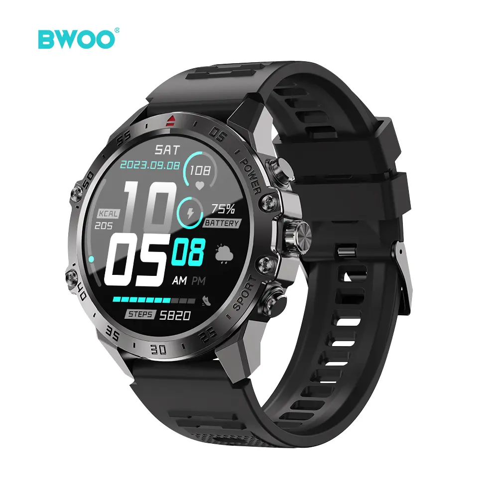 BWOO smartwatch WA-08 1,43" AMOLED czarny - Elektronika i akcesoria