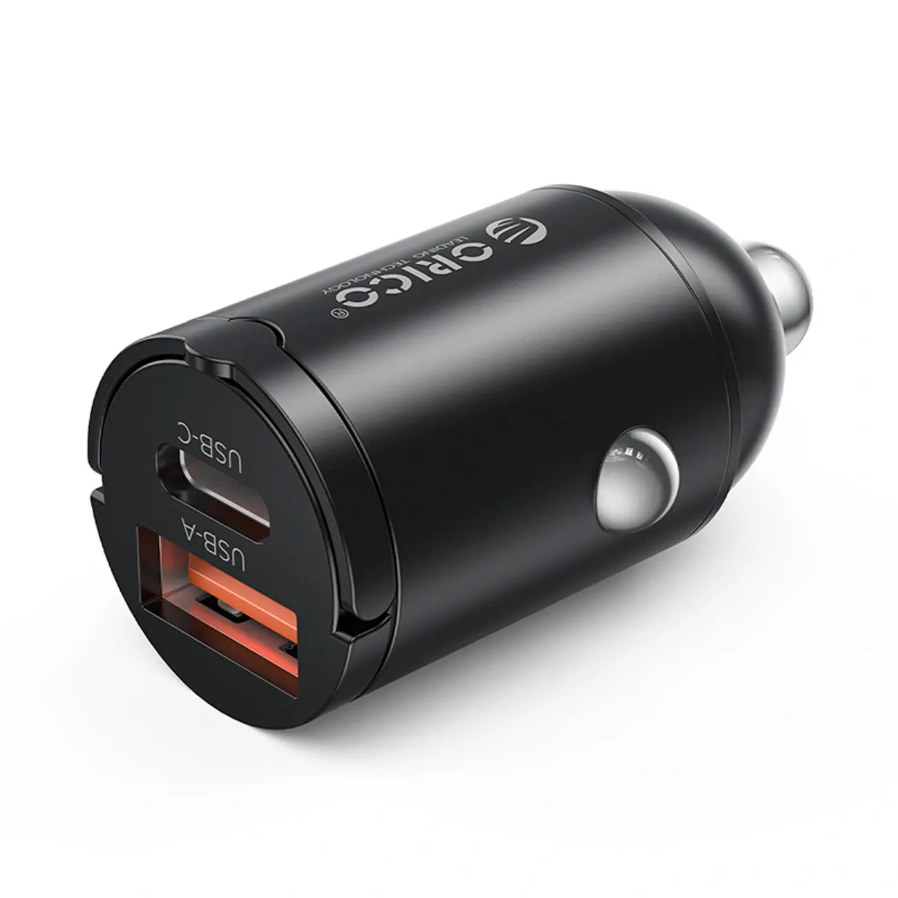 Ładowarka samochodowa Orico MiniRing 30W USB-A + USB-C - czarna - Elektronika i akcesoria