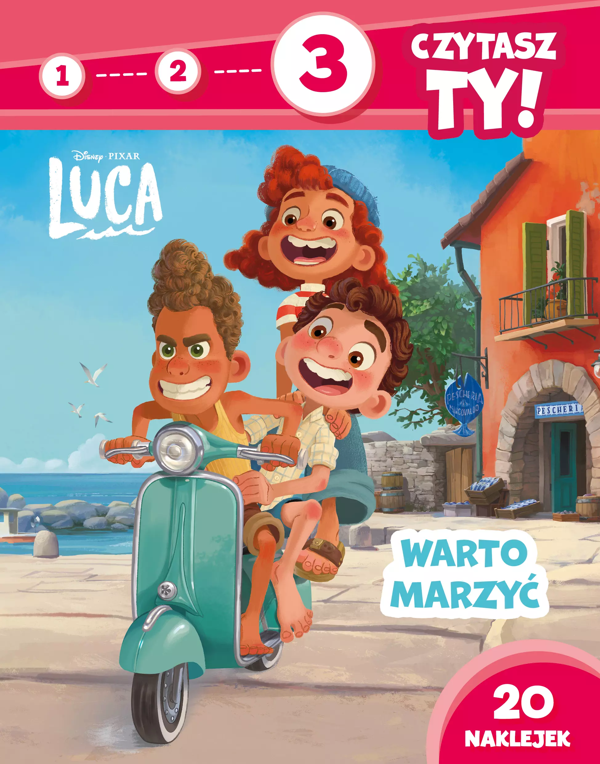 1, 2, 3, czytasz Ty! Poziom 3. Luca. Warto marzyć. Disney Pixar - Książki