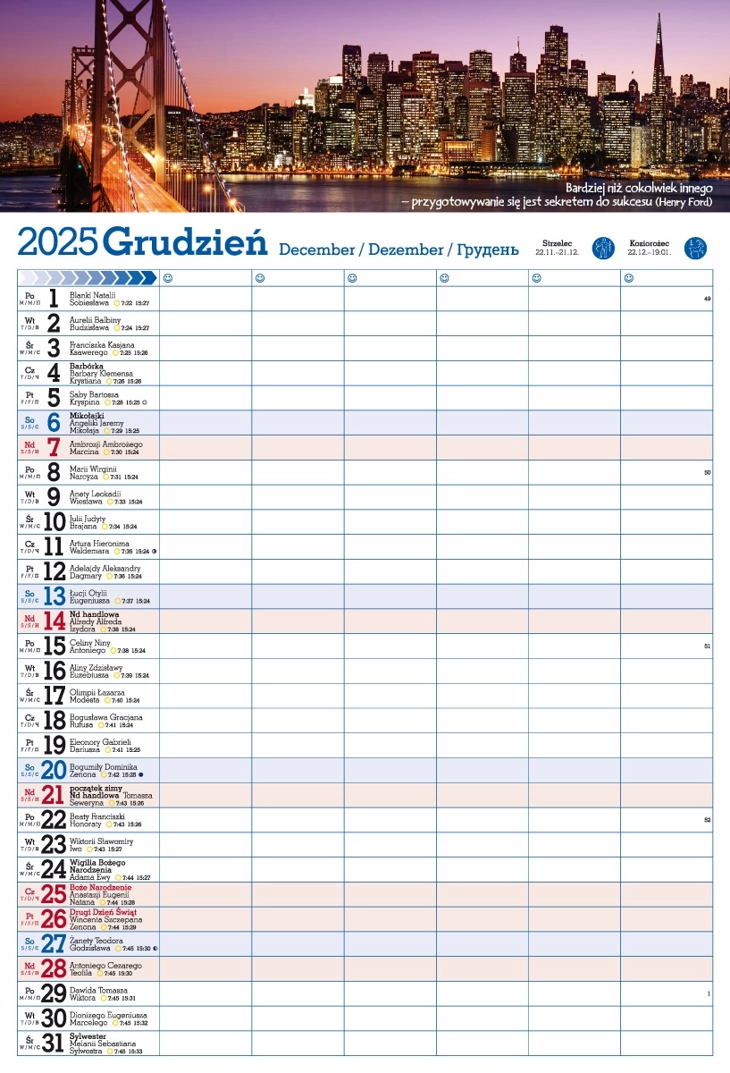 Kalendarz 2025 PLANER ścienny do notatek ORGANIZER - Książki