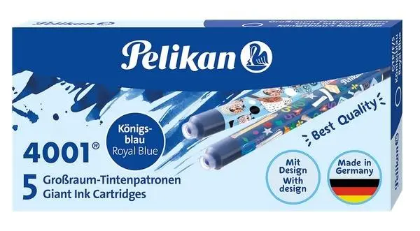 Naboje atramentowe długie 5szt niebieskie PELIKAN - Papiernicze i szkolne