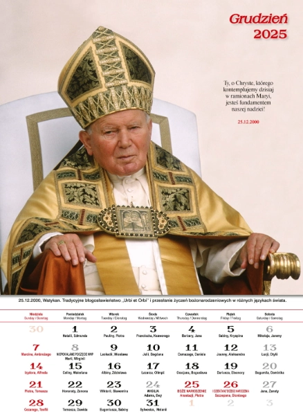 Kalendarz ze św. Janem Pawłem II 2025 - Książki