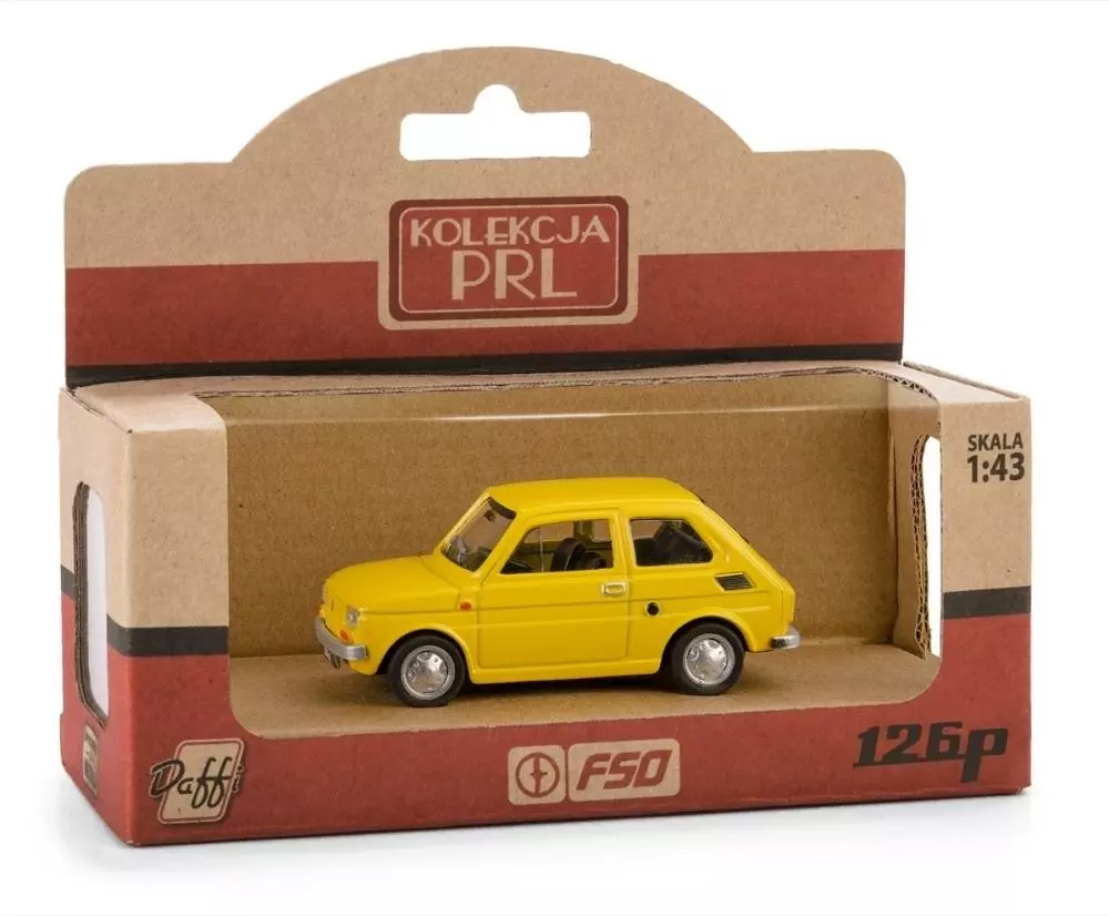 Kolekcja PRL Fiat 126p żółty - Zabawki