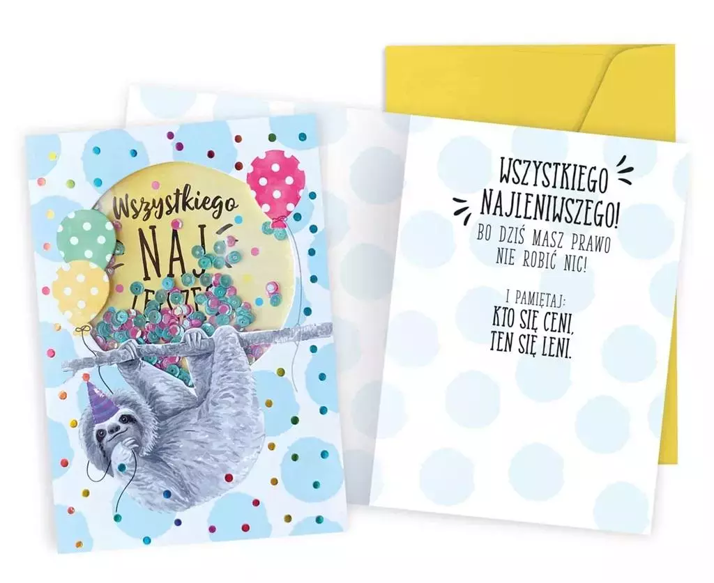 Karnet B6 konfetti Uniwersalny leniwiec - Papiernicze i szkolne