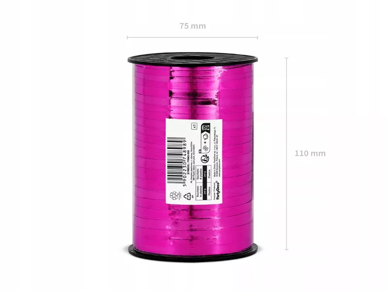 Wstążka do balonów PartyDeco 5 mm x 225 m różowa - Papiernicze i szkolne