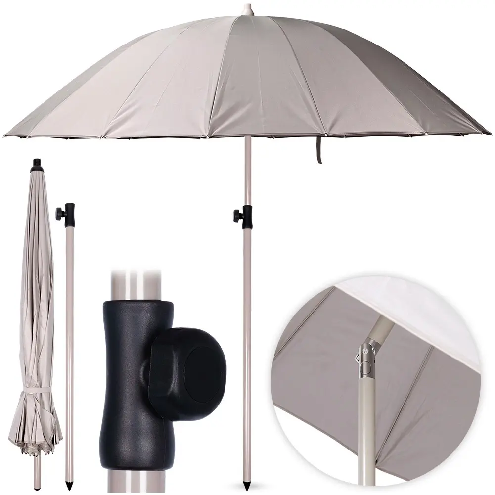 Parasol ogrodowy szary regulowany 190 cm - Elektronika i akcesoria