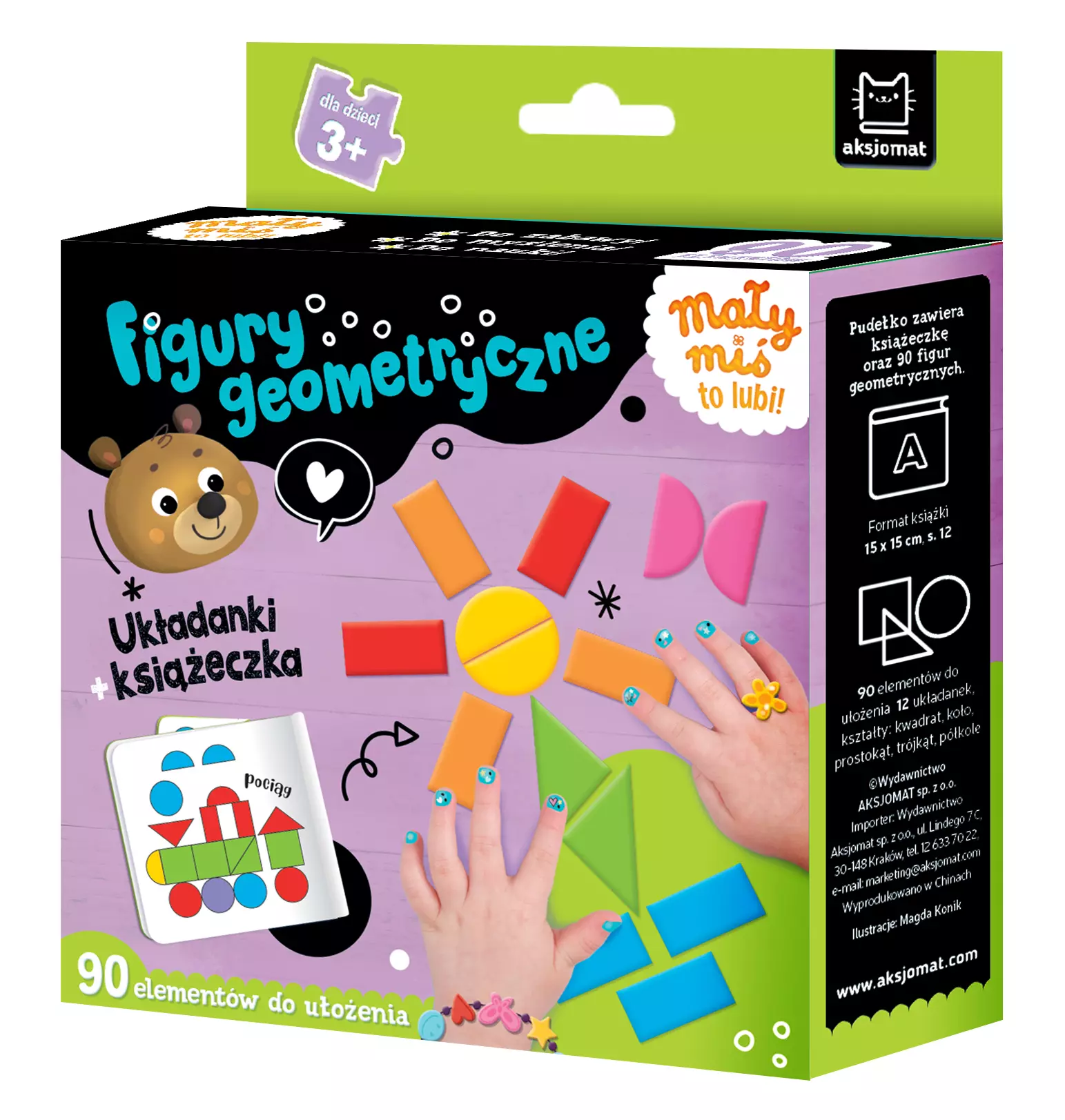 Mały miś to lubi! Figury geometryczne. Układanki + książeczka 3+ - Książki