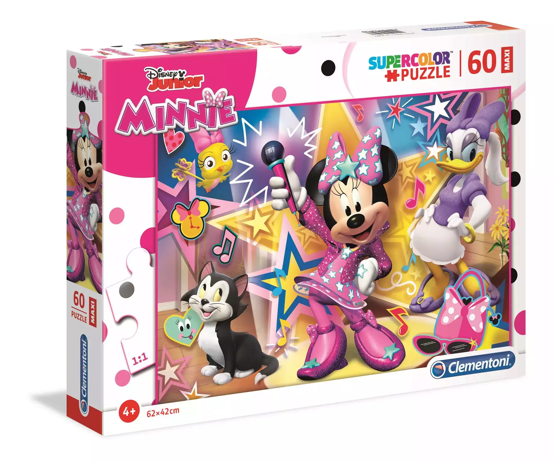 Puzzle maxi 60 elementów. Supercolor. Myszka Minnie i pomocnicy - Puzzle