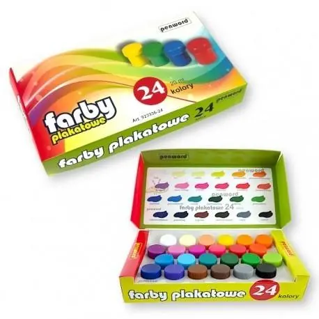 Farby plakatowe 24 kolory - Papiernicze i szkolne