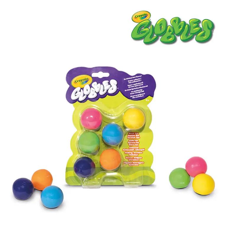 Crayola Kulki gniotki antystresowe do rzucania niebrudzące Globbles 6szt. 3+ - Zabawki