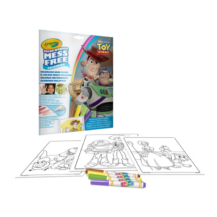 Crayola Kolorowanka dla dzieci i 4 niebrudzące magiczne flamastry Color Wonder Mess Free Toy Story 3+ - Książki