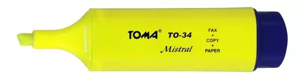 Zakreślacz TOMA Mistral żółty p10 - Papiernicze i szkolne