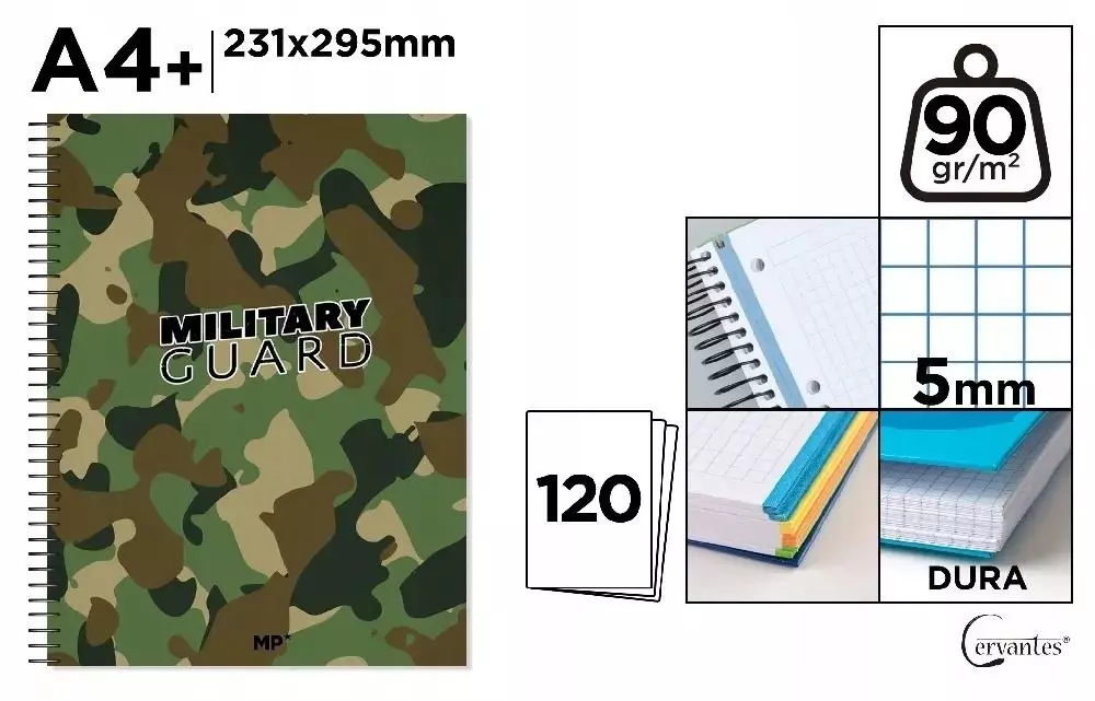 Notatnik A4/120K kołowy kratka moro - Książki
