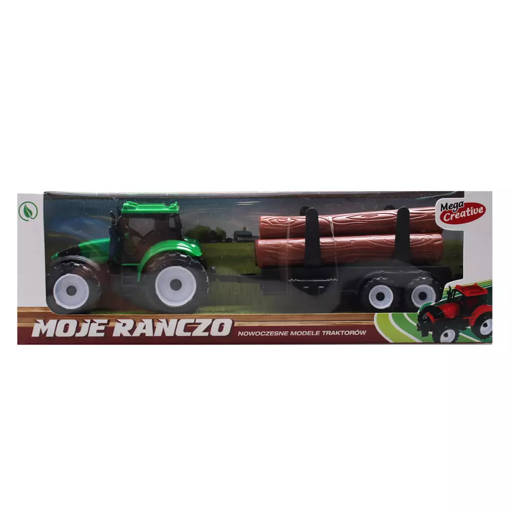 Moje ranczo. Traktor z przyczepą 31 cm, mix wzorów - Zabawki