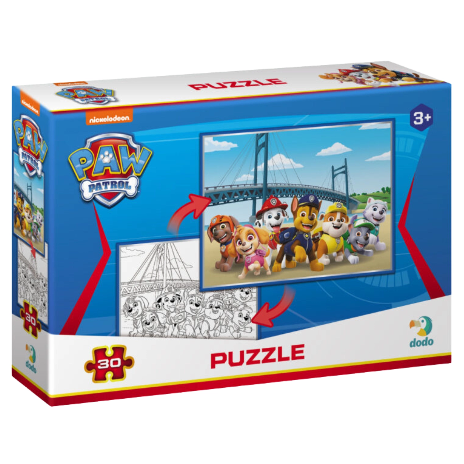 Puzzle 30 elementów do układania i kolorowania. Psi Patrol - Puzzle