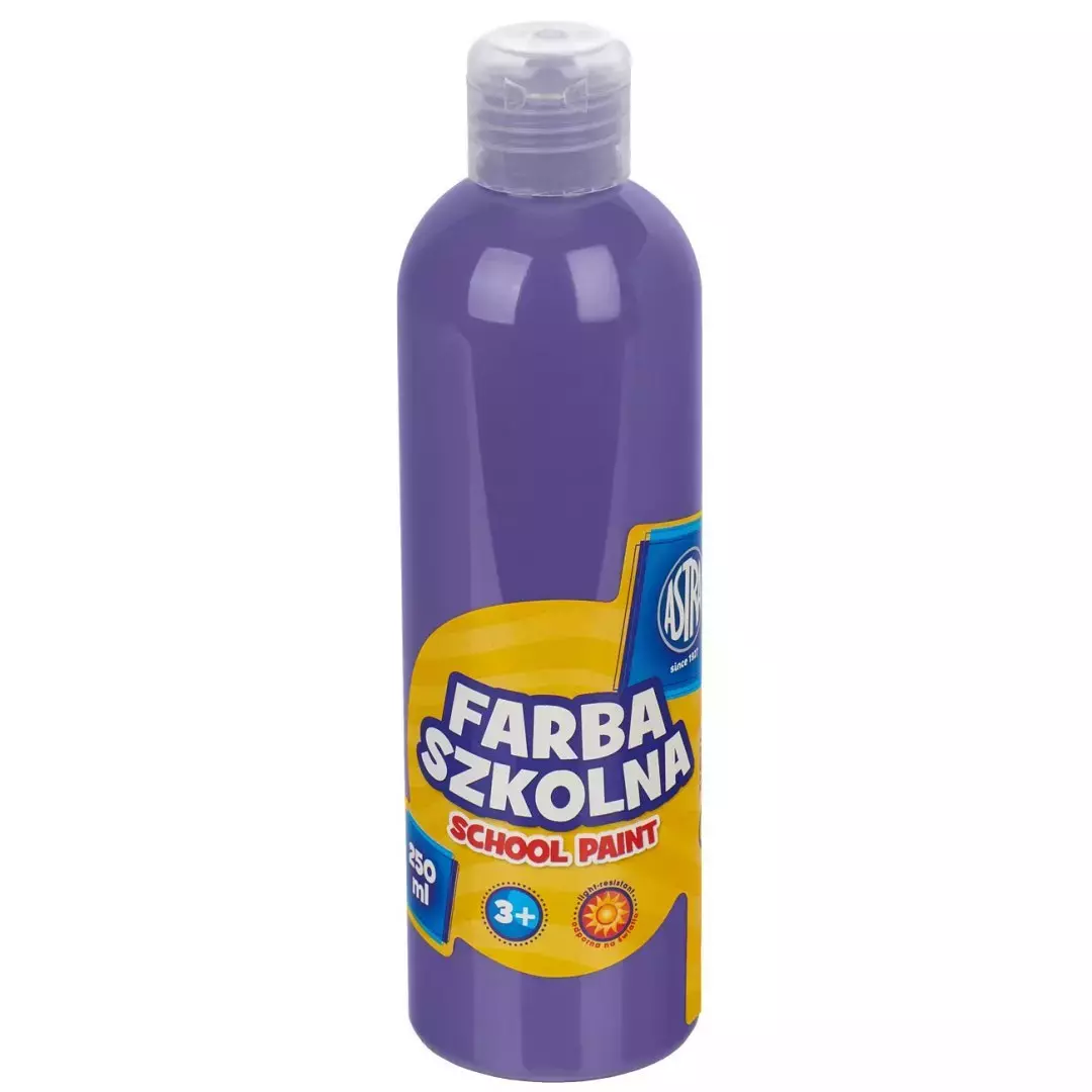 Farba szkolna naturalna tempera Astra 250 ml fioletowa - Papiernicze i szkolne