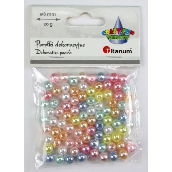 Koraliki plastikowe perełki 8mm 20g - Papiernicze i szkolne
