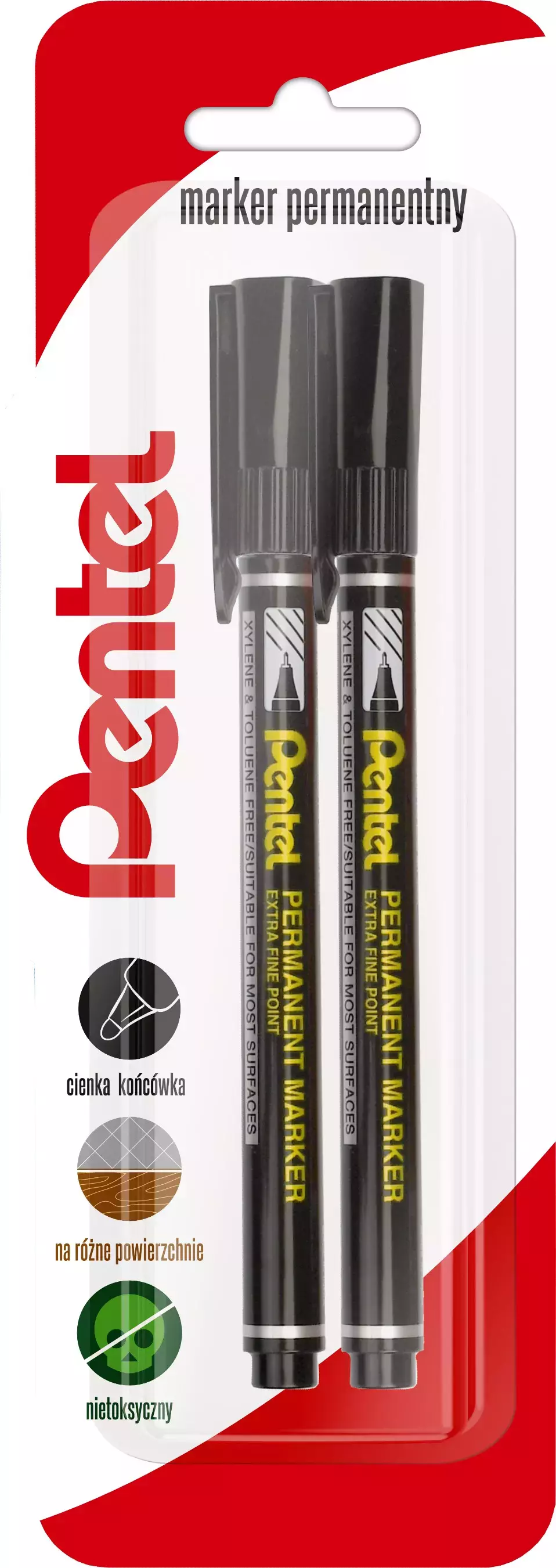 Marker foliopis ekonomiczny z cienką końcówką NF450 czarny 2 szt. - Papiernicze i szkolne