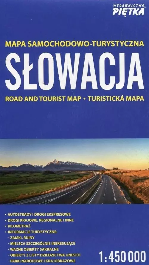 Słowacja. Mapa samochodowo-turystyczna 1:450 000 - Książki