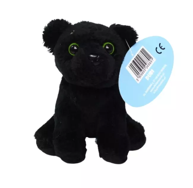 Pluszak Czarna pantera siedząca 14cm - Zabawki