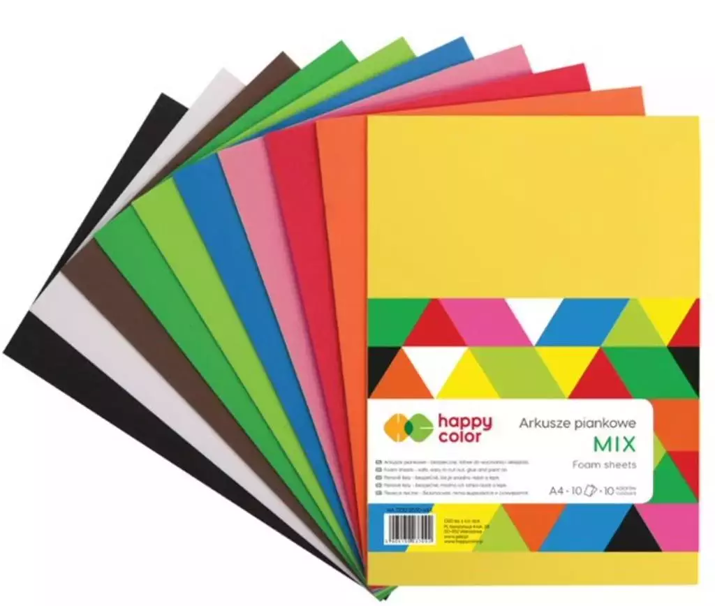 Arkusze piankowe A4/10K 10 kolor. HAPPY COLOR - Papiernicze i szkolne