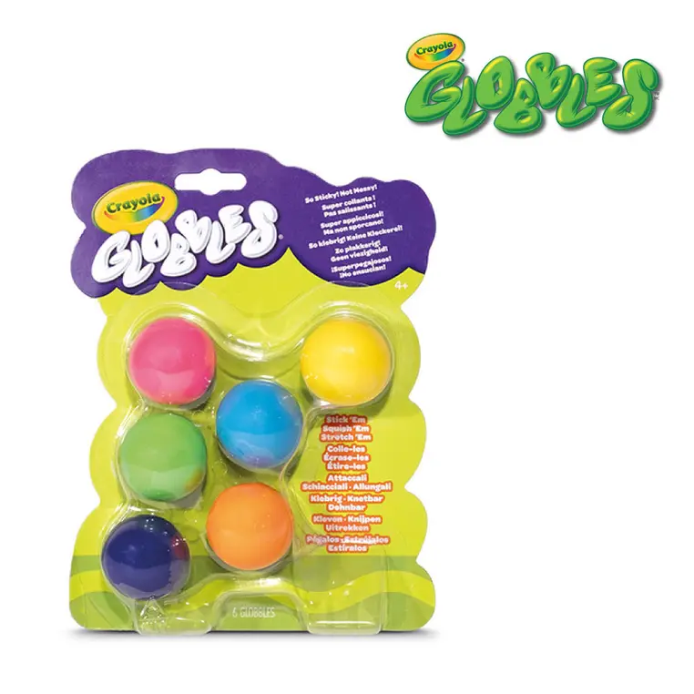 Crayola Kulki gniotki antystresowe do rzucania niebrudzące Globbles 6szt. 3+ - Zabawki