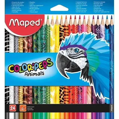 Kredki Colorpeps Animal 24 kolory MAPED - Papiernicze i szkolne