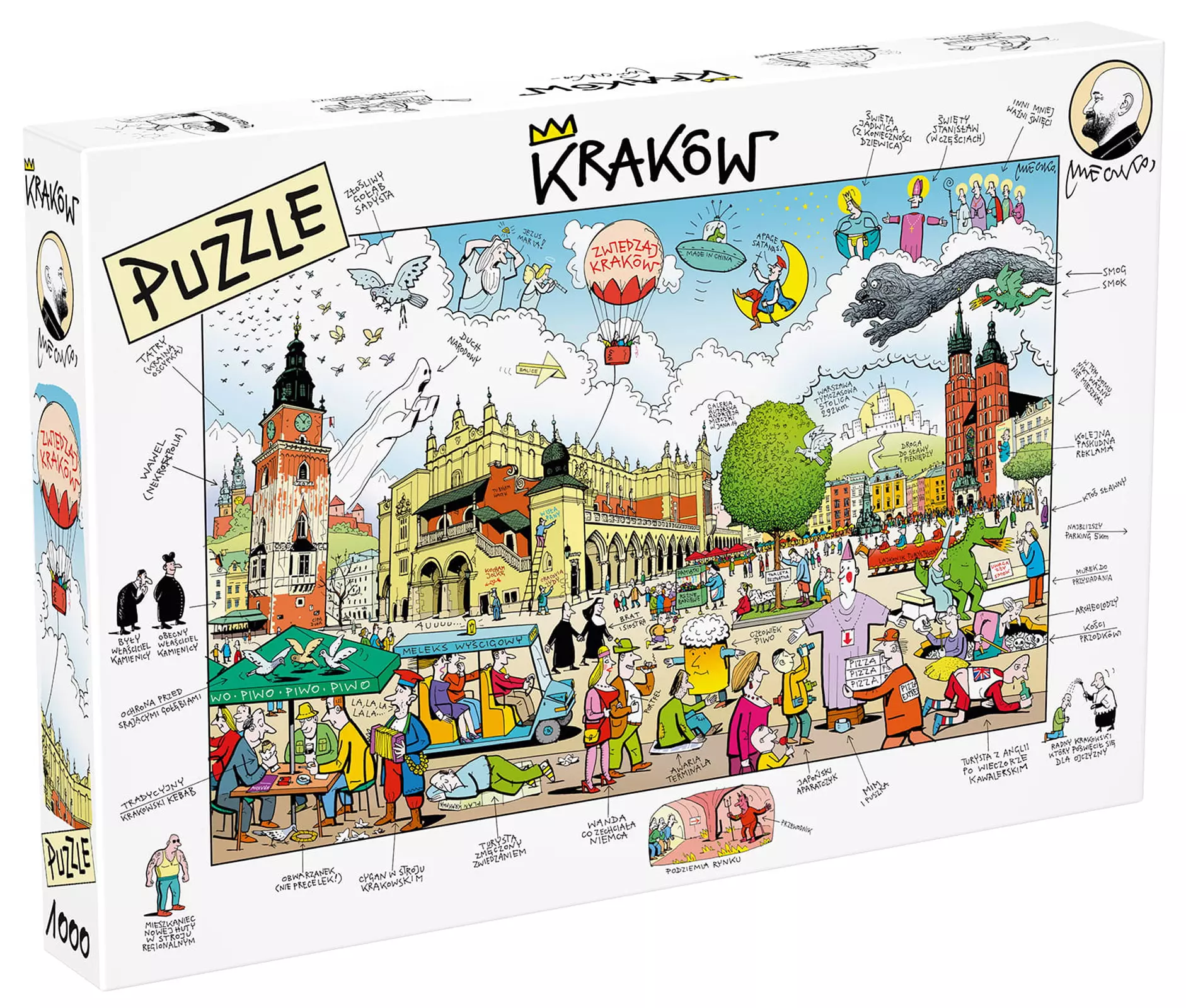 Puzzle 1000 elementów autorstwa Andrzeja Mleczki - Kraków - Gry