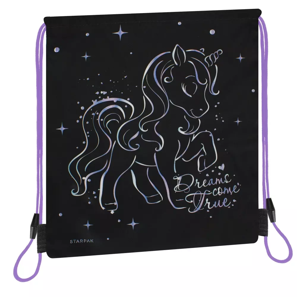 Worek na ramię czarny. Unicorn - Papiernicze i szkolne